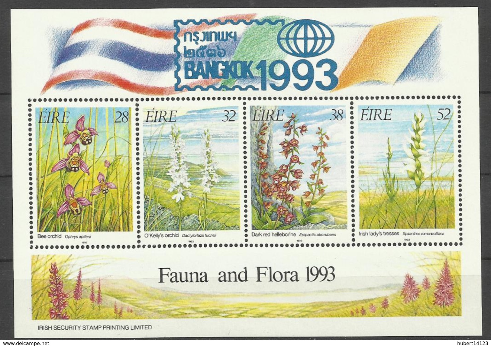 Irlande BF N° 14 Neuf Sans Charnière - 1993 Fleurs Bloc Et Feuillet - Blocchi & Foglietti