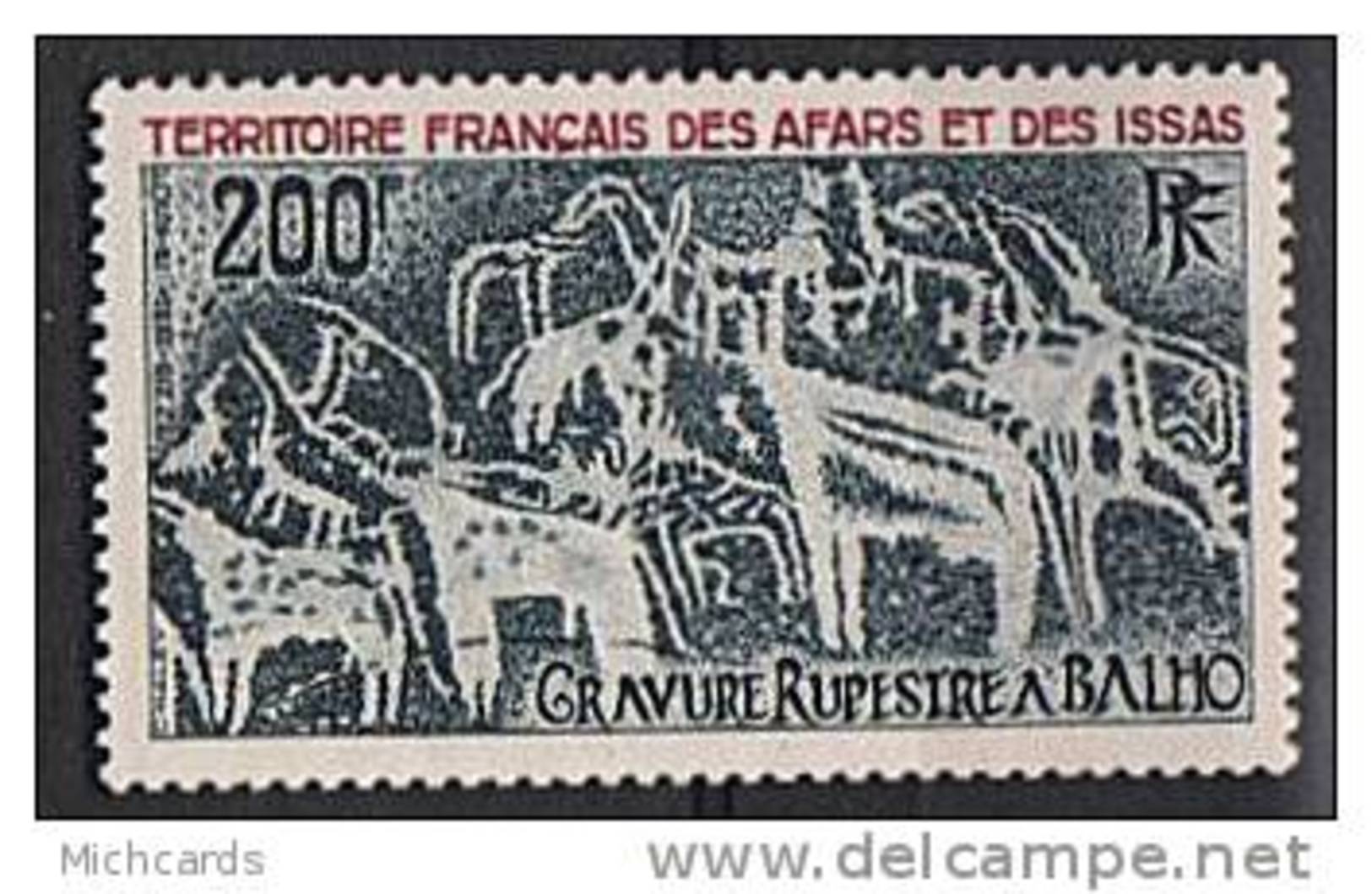 Timbre (Territoire Francais) AFARS ET ISSAS 1974 - Gravure Rupestre A Balho (Animaux) - Neuf Sans Charniere (Yver A100) - Ongebruikt