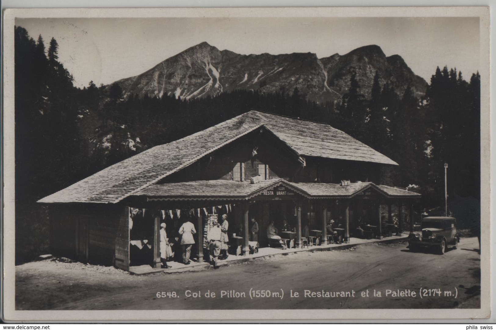 Col Du Pillon - Le Restaurant Et La Palette - Animee Oldtimer - Photo: Societe Graphique - Autres & Non Classés