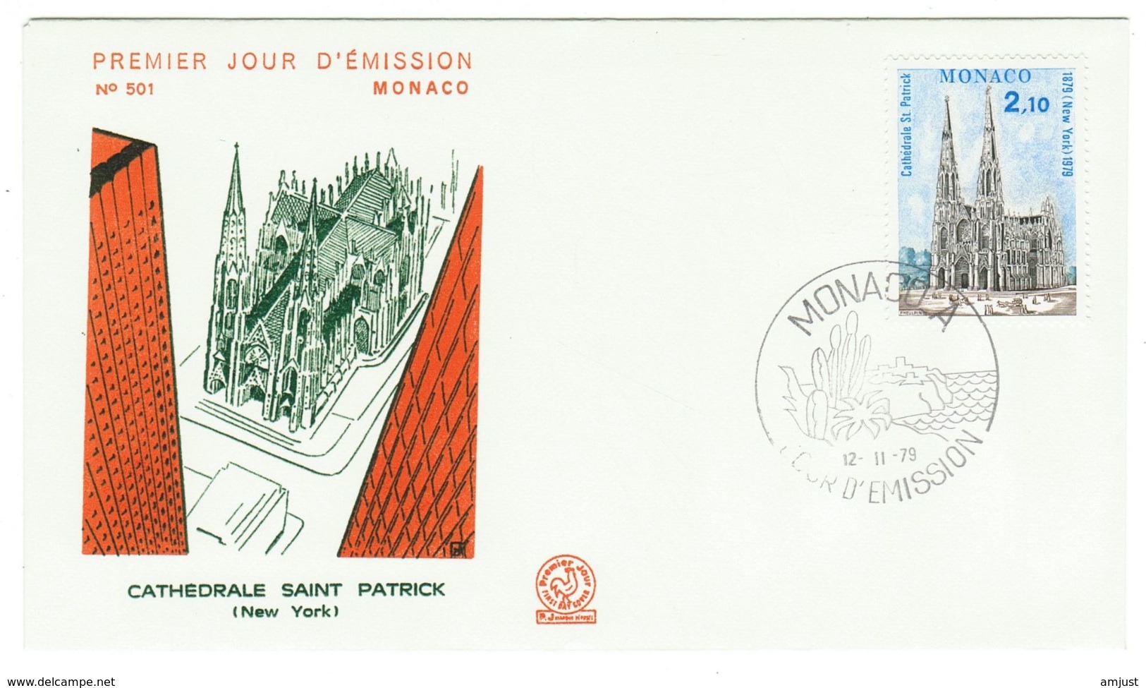 Monaco // FDC // 1979 //  Cathédrale Saint Patrick - FDC