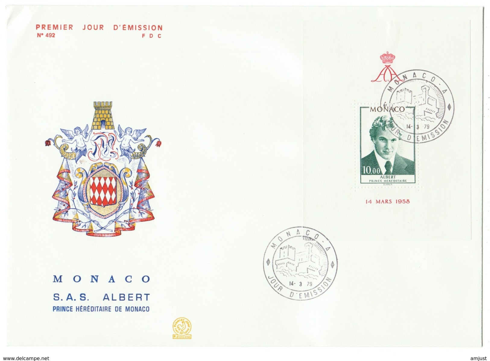 Monaco // FDC // 1979 //  S.A.S. Albert, Prince Héréditaire De Monaco - FDC