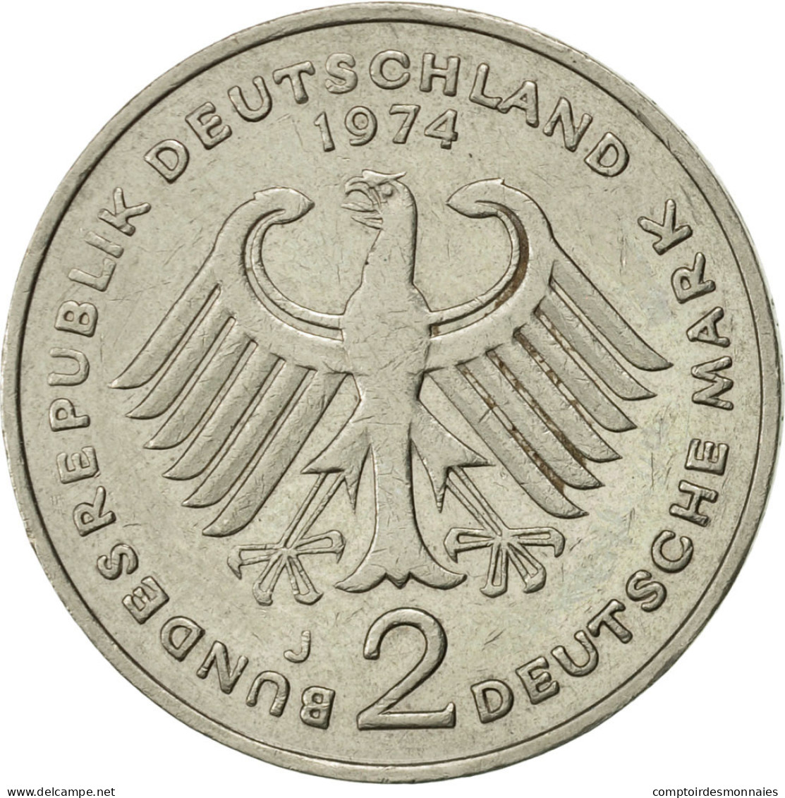 Monnaie, République Fédérale Allemande, 2 Mark, 1974, Hambourg, SUP - 2 Mark