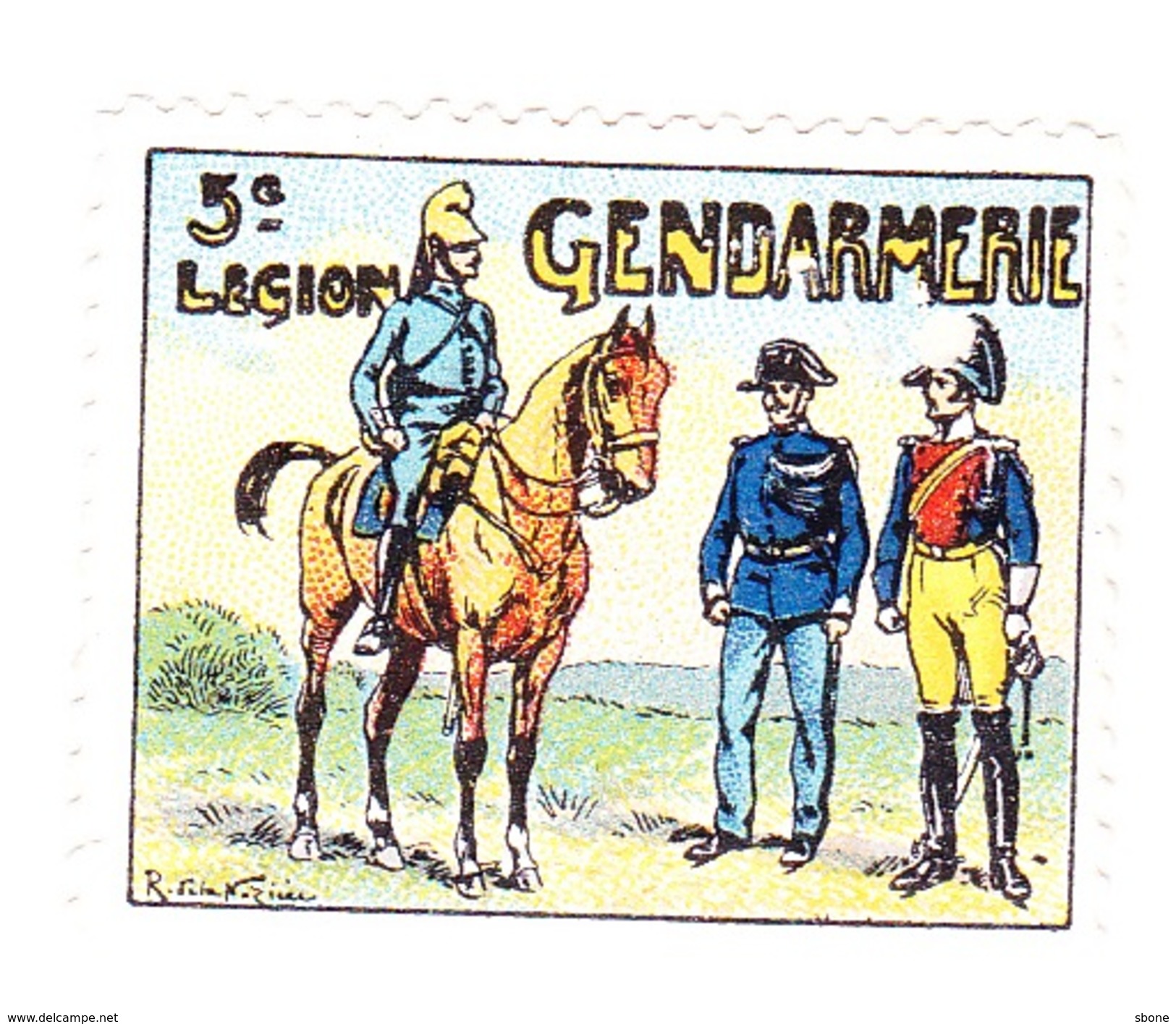 Vignette Militaire Delandre - 5ème Légion De Gendarmerie - Military Heritage