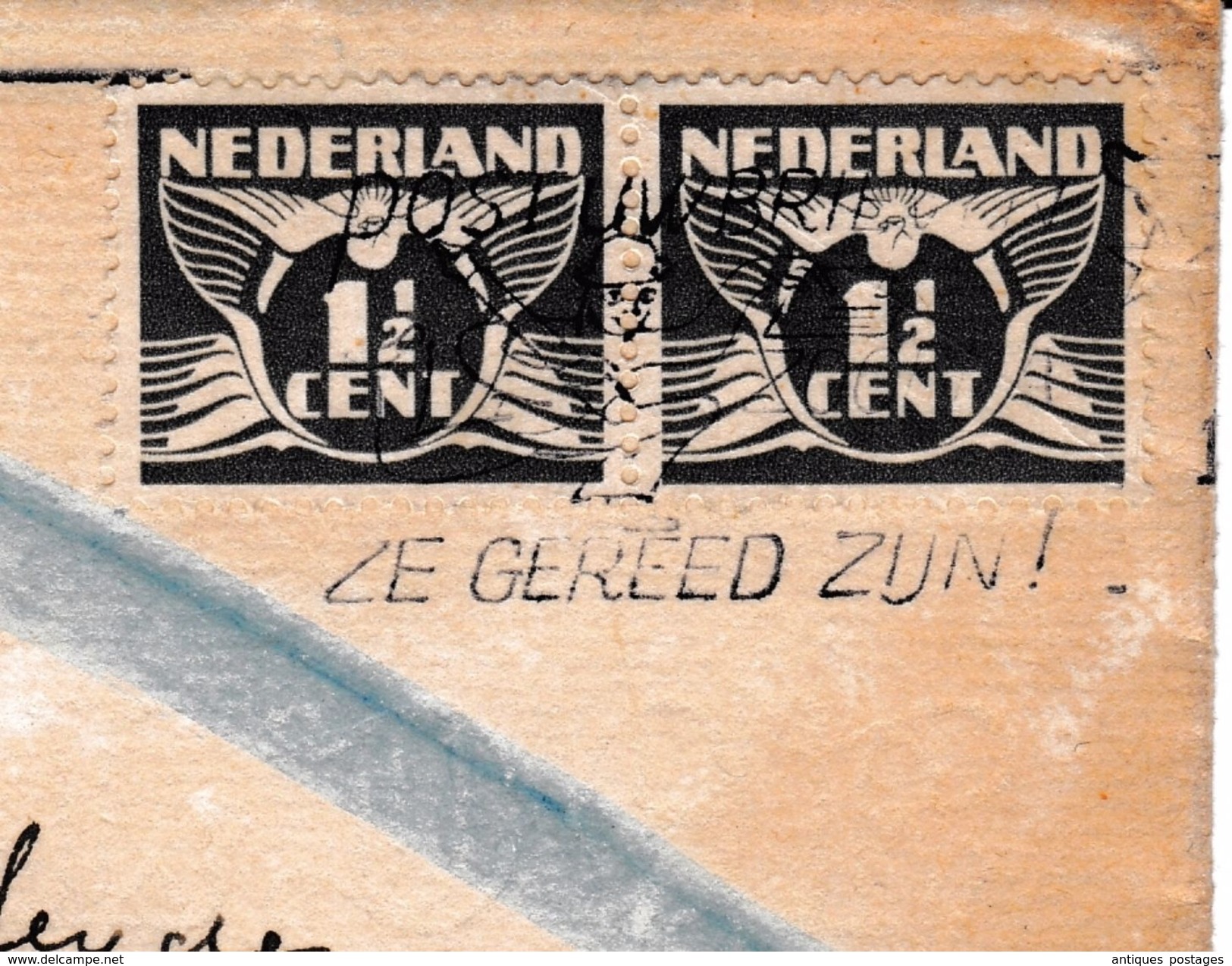 Lettre Pays Bas Nederland Ze Gereed Zun WW2 Seconde Guerre Mondiale Censur Censure - Poststempel