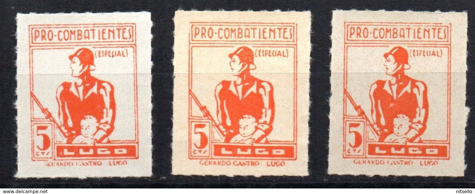 LOTE 2189  ///  (C175) ESPAÑA PATRIOTICOS    LUGO Nº:  20-20a-20b           ¡¡¡¡¡¡ LIQUIDATION !!!!!!!! - Spanish Civil War Labels
