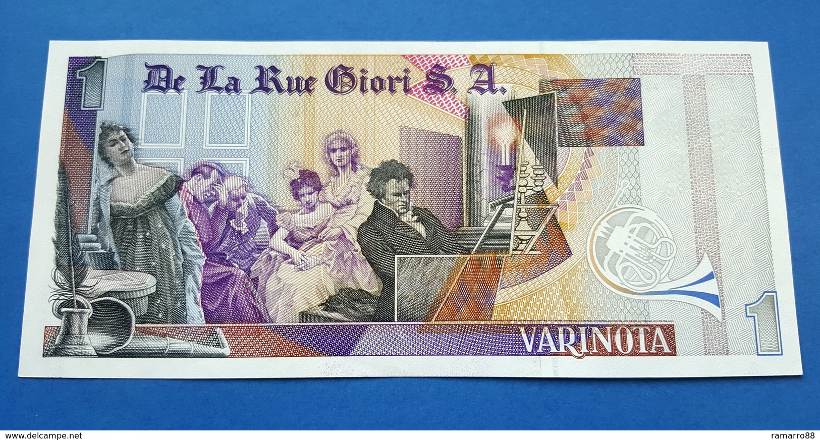 De La Rue Giori S.A. Varinota Beethoven - Black Serial Number - Specimen Test Note Unc - Fiktive & Specimen