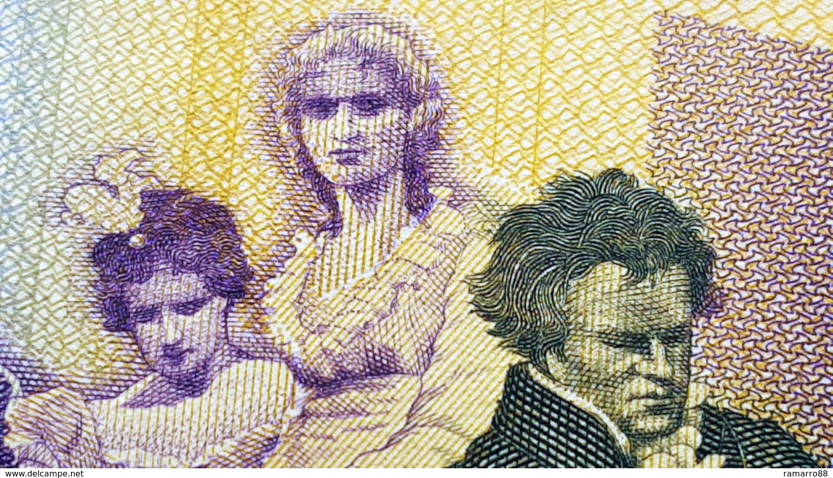 De La Rue Giori S.A. Varinota Beethoven - Black Serial Number - Specimen Test Note Unc