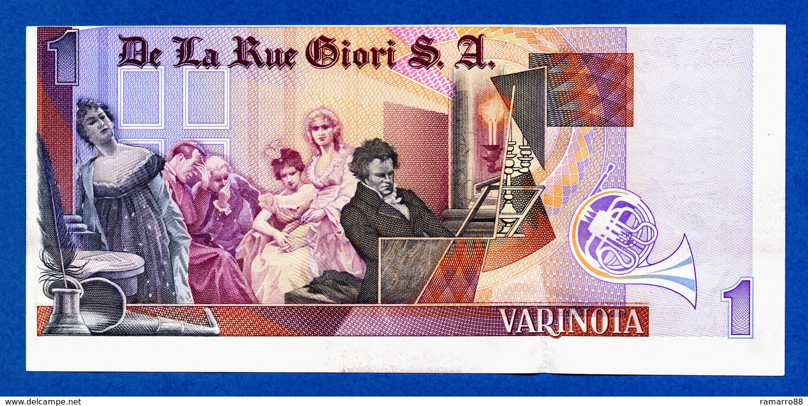 De La Rue Giori S.A. Varinota Beethoven - Louisenthal Purple Type - Specimen Test Note Au~Unc - Ficción & Especímenes