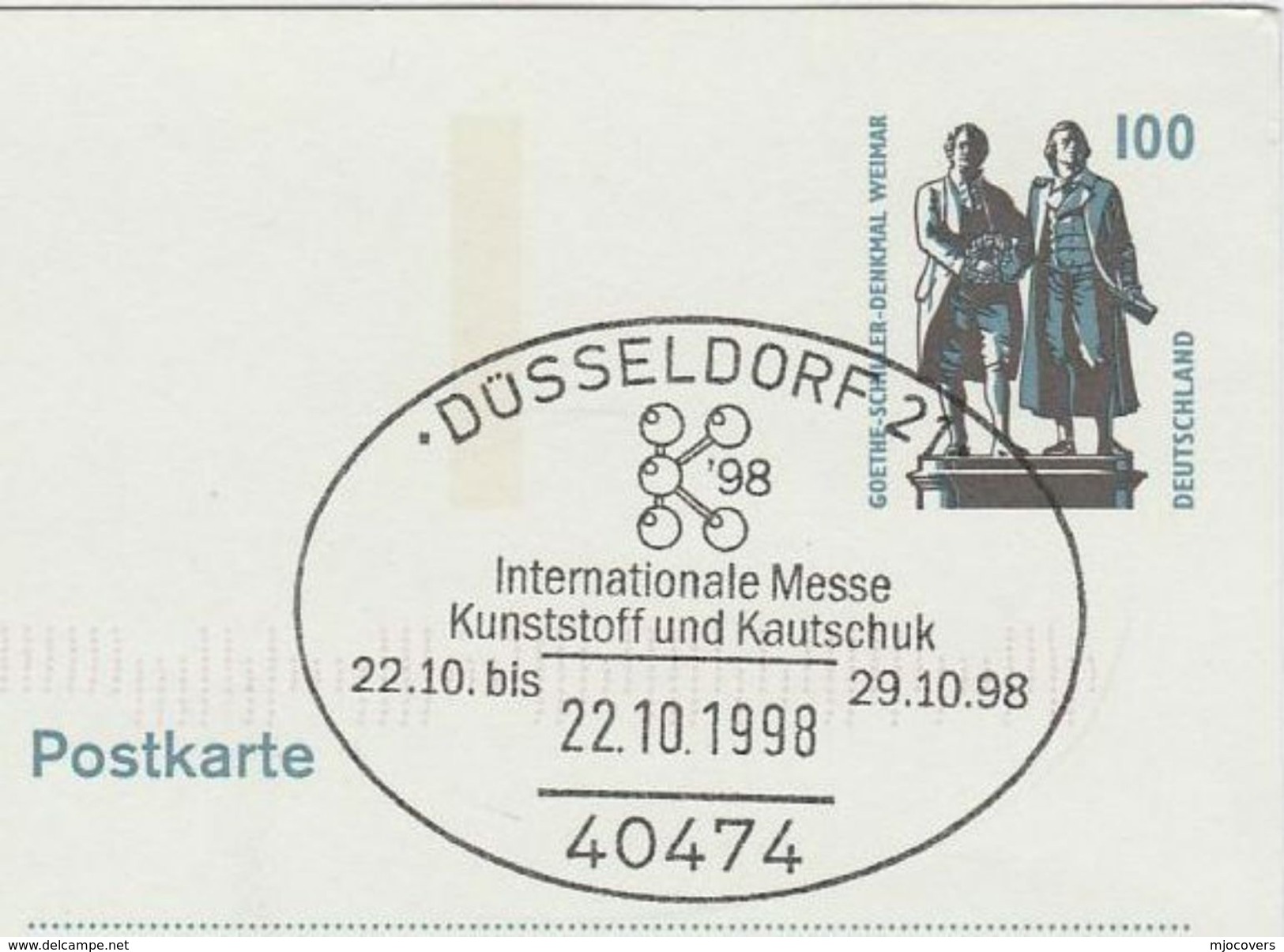 1998 Dusseldorf PLASTIC & RUBBER FAIR  Postal STATIONERY Card  GERMANY Cover Stamps - Other & Unclassified