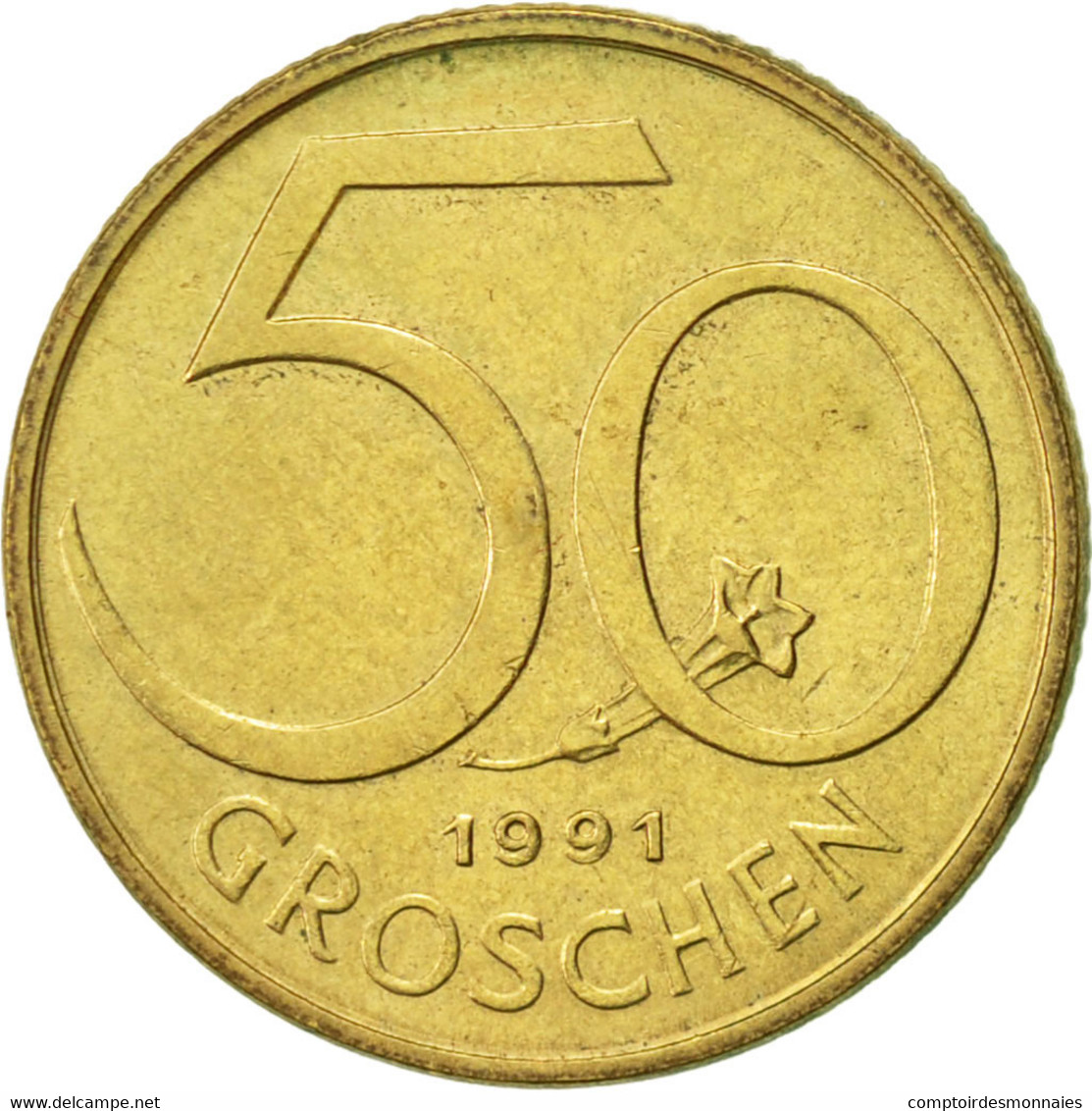 Monnaie, Autriche, 50 Groschen, 1991, SUP, Aluminum-Bronze, KM:2885 - Autriche