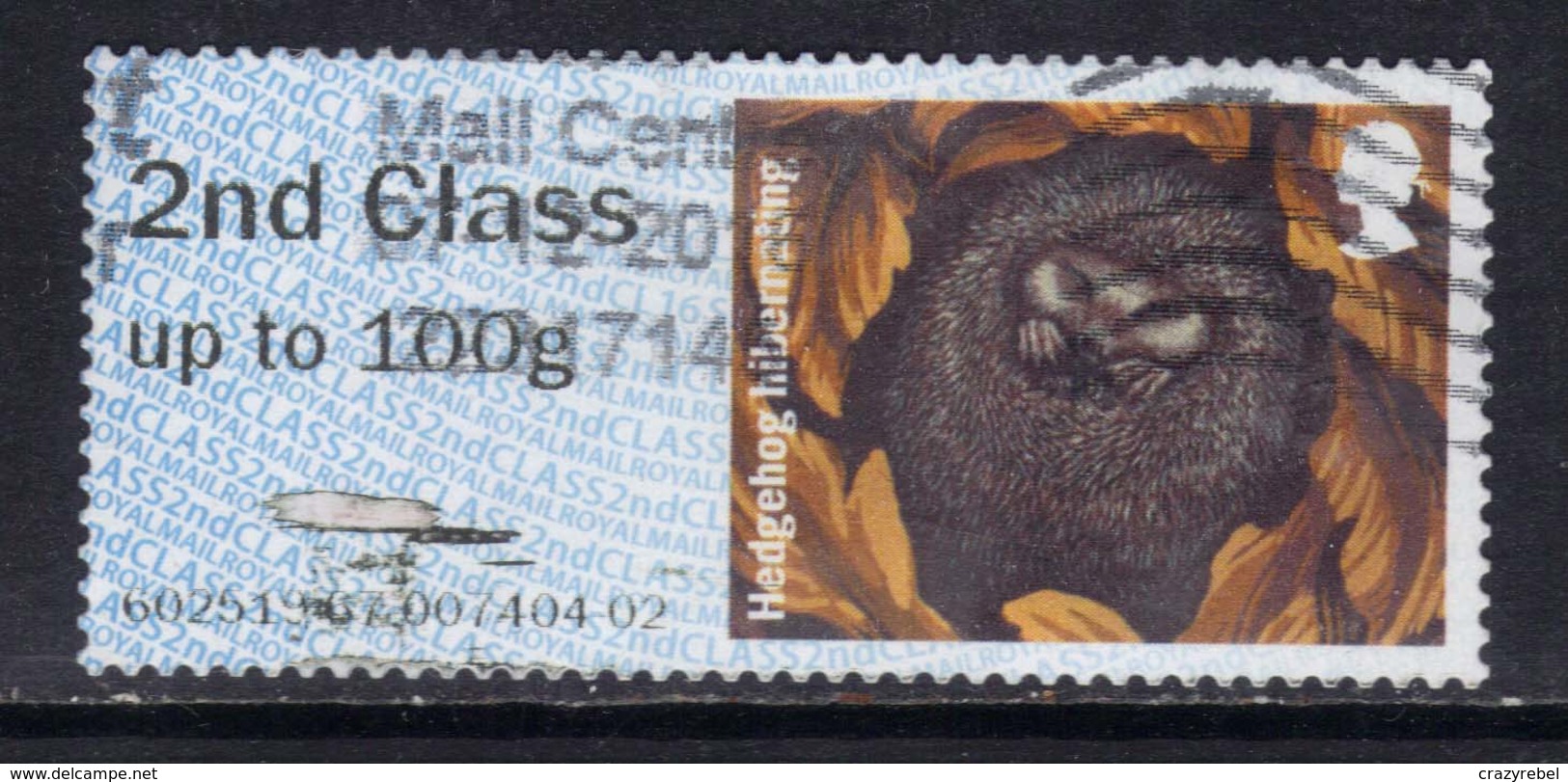 GB 2016 QE2 2nd Class Post & Go Hibenating Hedgehog ( C713 ) - Post & Go (distributori)