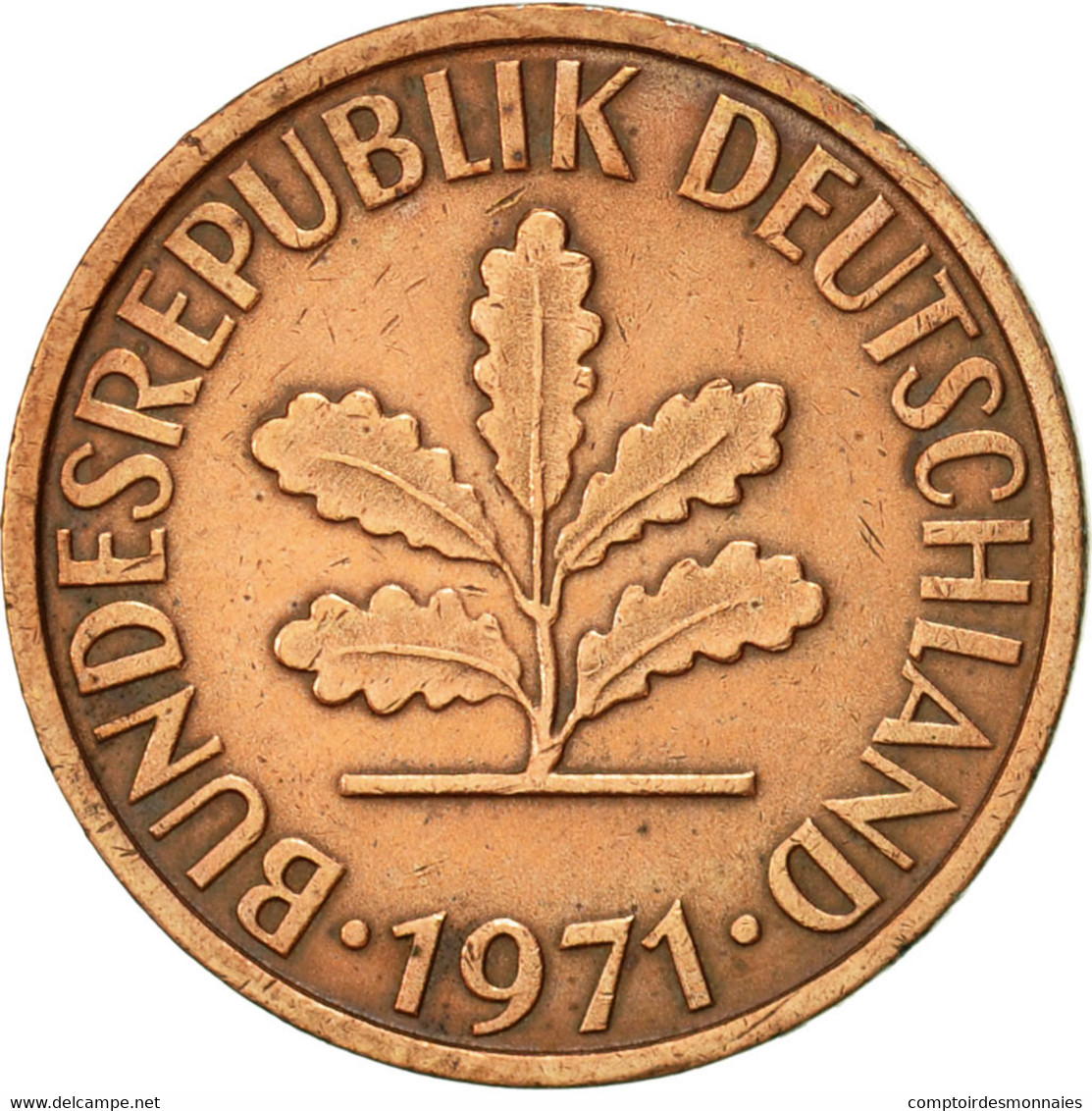 Monnaie, République Fédérale Allemande, 2 Pfennig, 1971, Stuttgart, SUP - 2 Pfennig