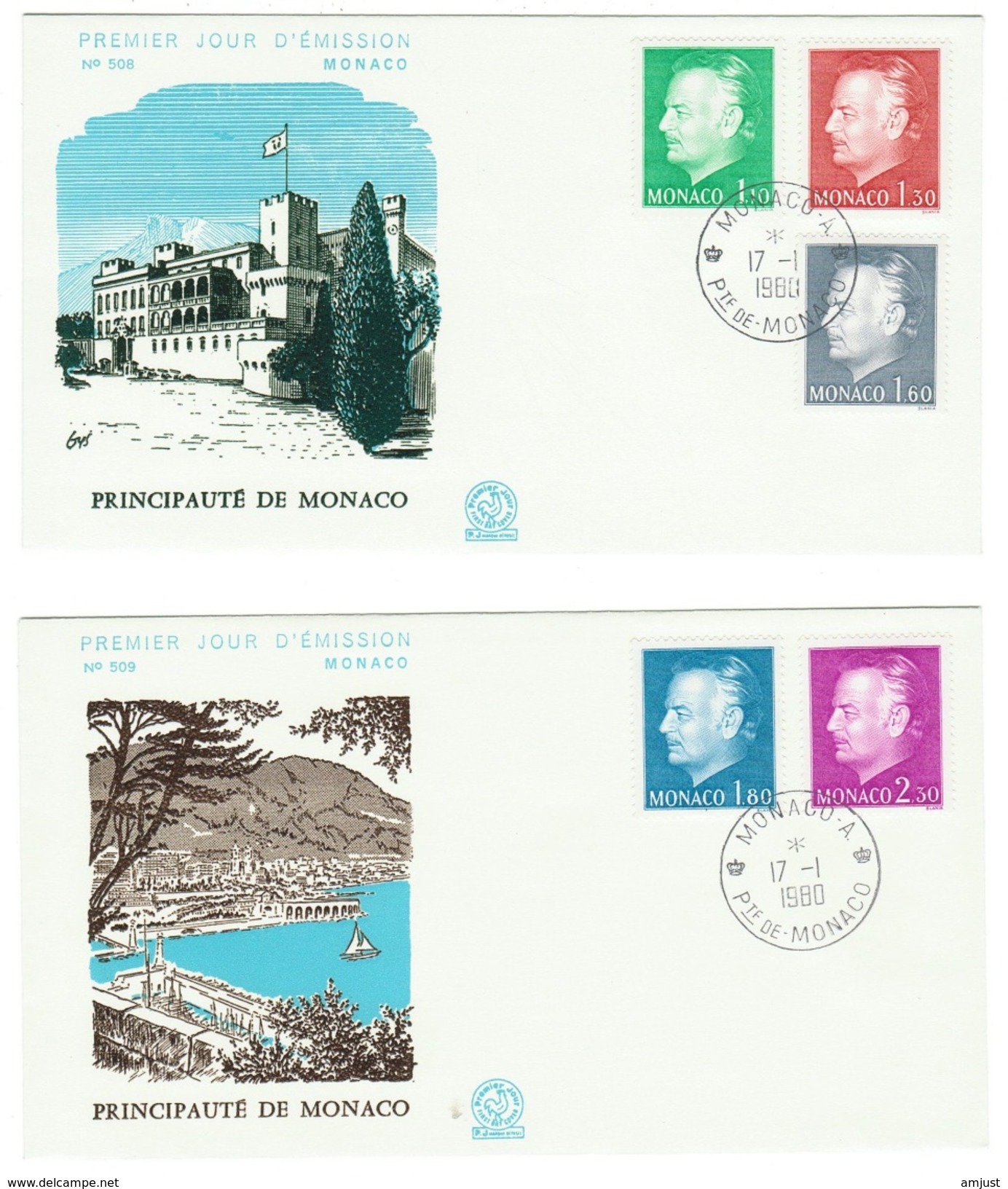 Monaco // FDC // 1980 // Effigie Du Prince (2 Lettres) - FDC