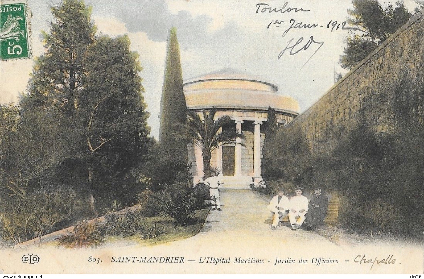 St Saint Mandrier (Var) - L'Hôpital Maritime, Jardin Des Officiers - Carte E.L.D. Colorisée N° 803 - Santé
