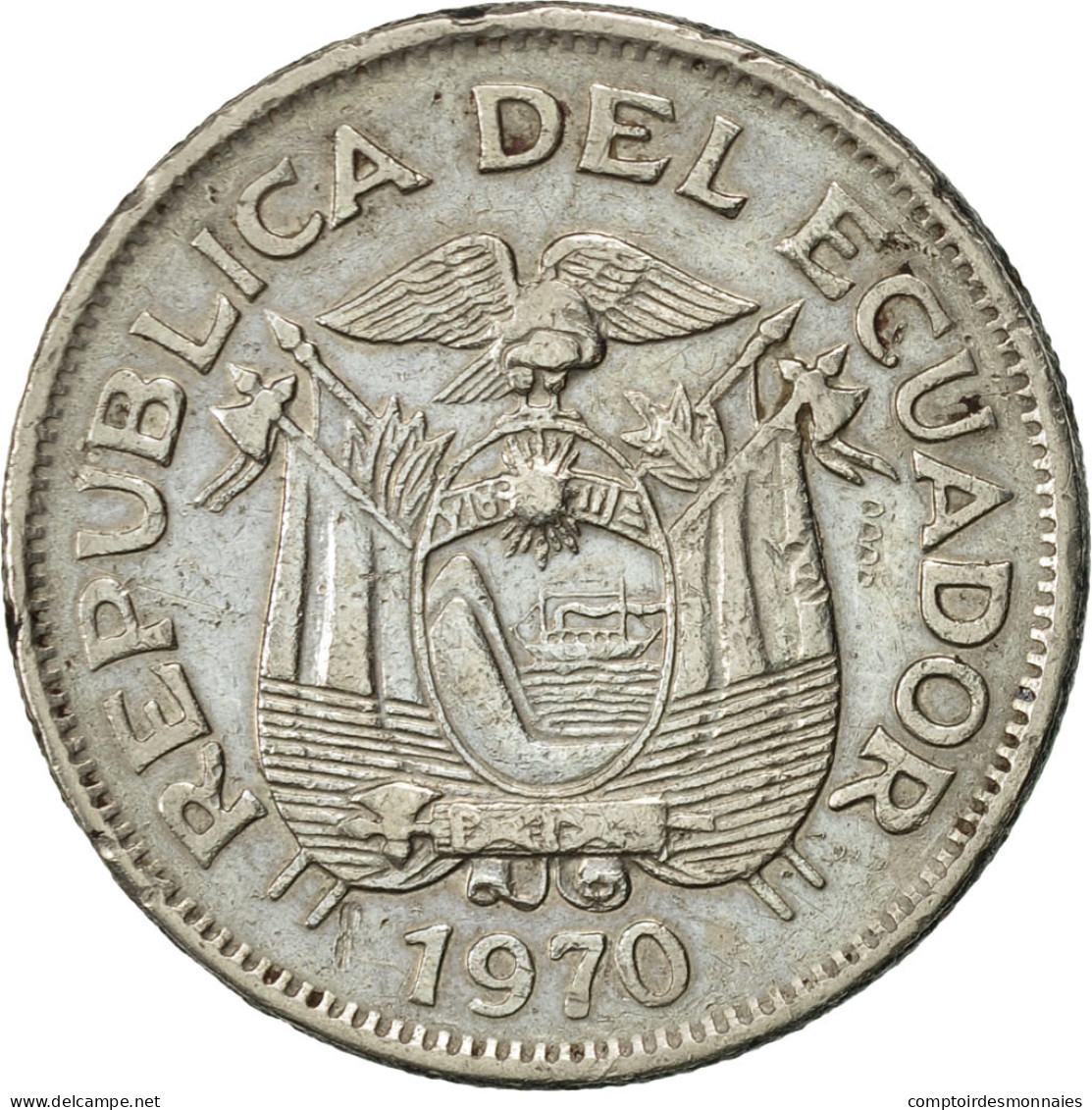 Monnaie, Équateur, Sucre, Un, 1970, TTB+, Nickel Clad Steel, KM:78b - Equateur