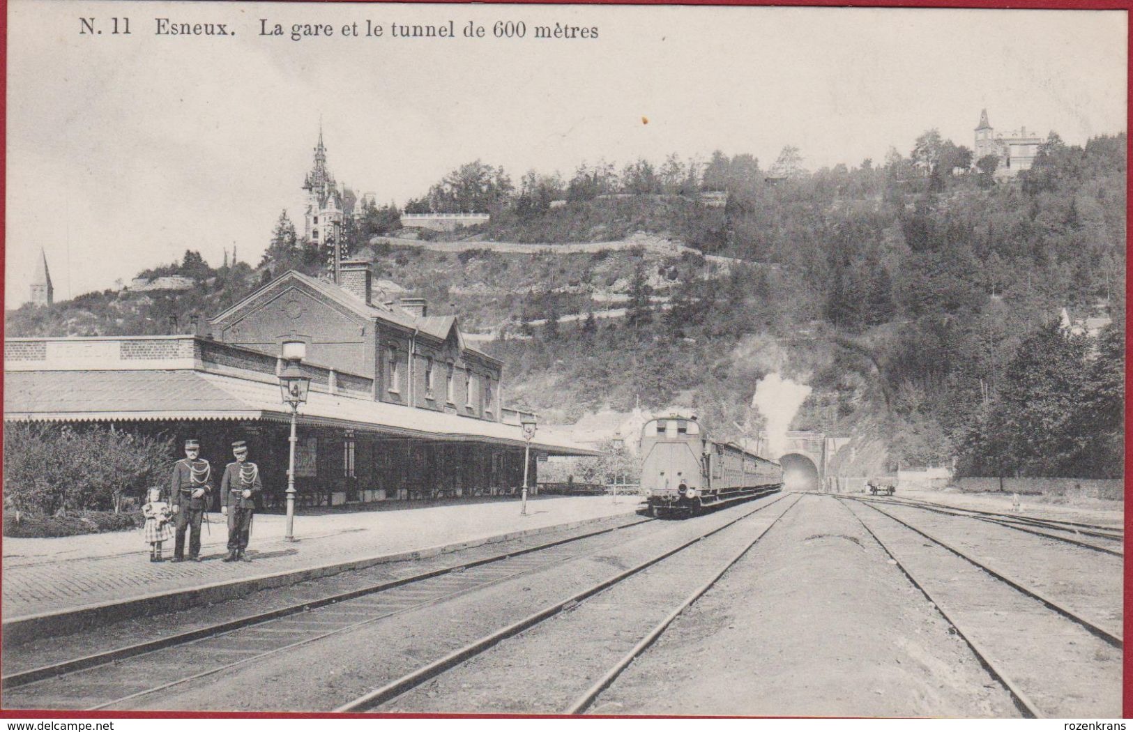 Esneux - La Gare Et Le Tunnel Train Trein A Vapeur Stoomtrein Dampfzug Steamtrain (En Trés Bon Etat) Geanimeerd Animée - Esneux