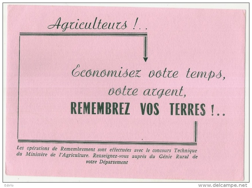 ---- BUVARD ---- AGRICULTEURS Remembrez Vos Terres -économisez Votre Temps   - Excellent état - Agricultura