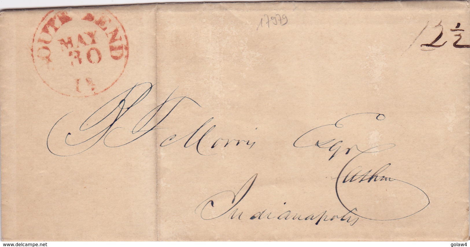 17979# LETTRE Obl SOUTH BEND IN 1843 INDIANAPOLIS INDIANA USA COVER - …-1845 Voorfilatelie