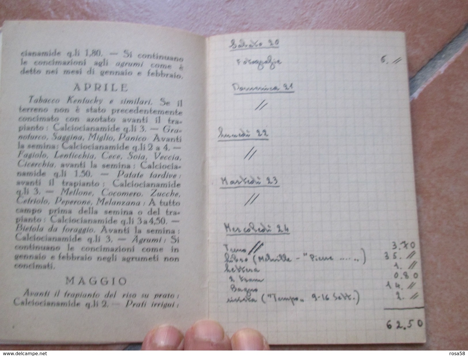 1936 Calendario Agenda CALCIOCIANAMIDE Canzone Libera Africanella  Grafica IGAP Roma Milano - Grand Format : 1921-40