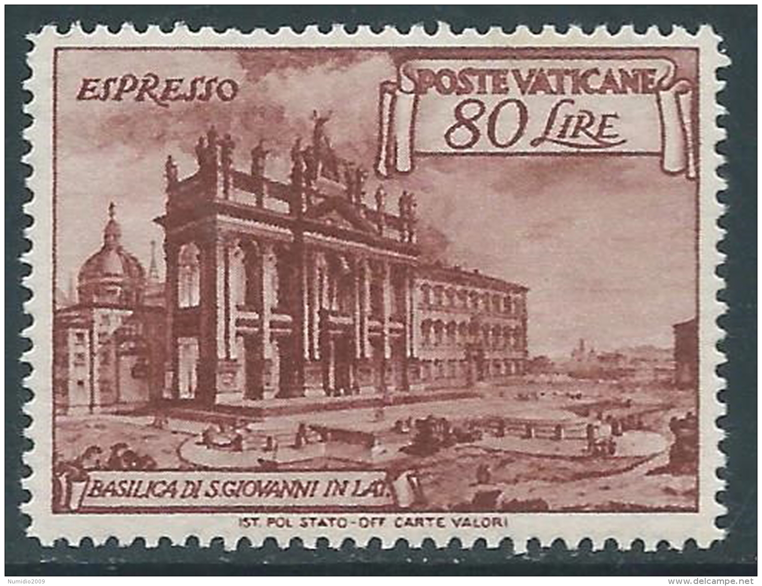 1949 VATICANO ESPRESSO BASILICHE 80 LIRE MNH ** - ED13 - Priority Mail