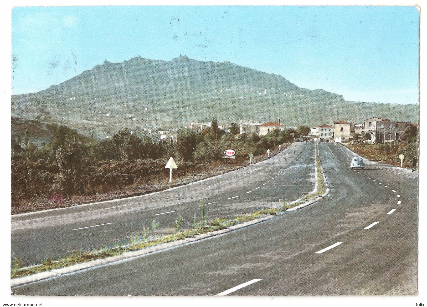 Repubblica Di S. Marino - Monte Titano Visto Dall'autostrada - 1962 - Classic Car VW Kever / Coccinelle / Käfer - Esso - San Marino