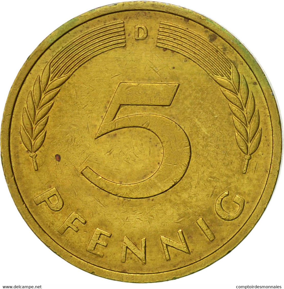 Monnaie, République Fédérale Allemande, 5 Pfennig, 1980, Munich, SUP, Brass - 5 Pfennig