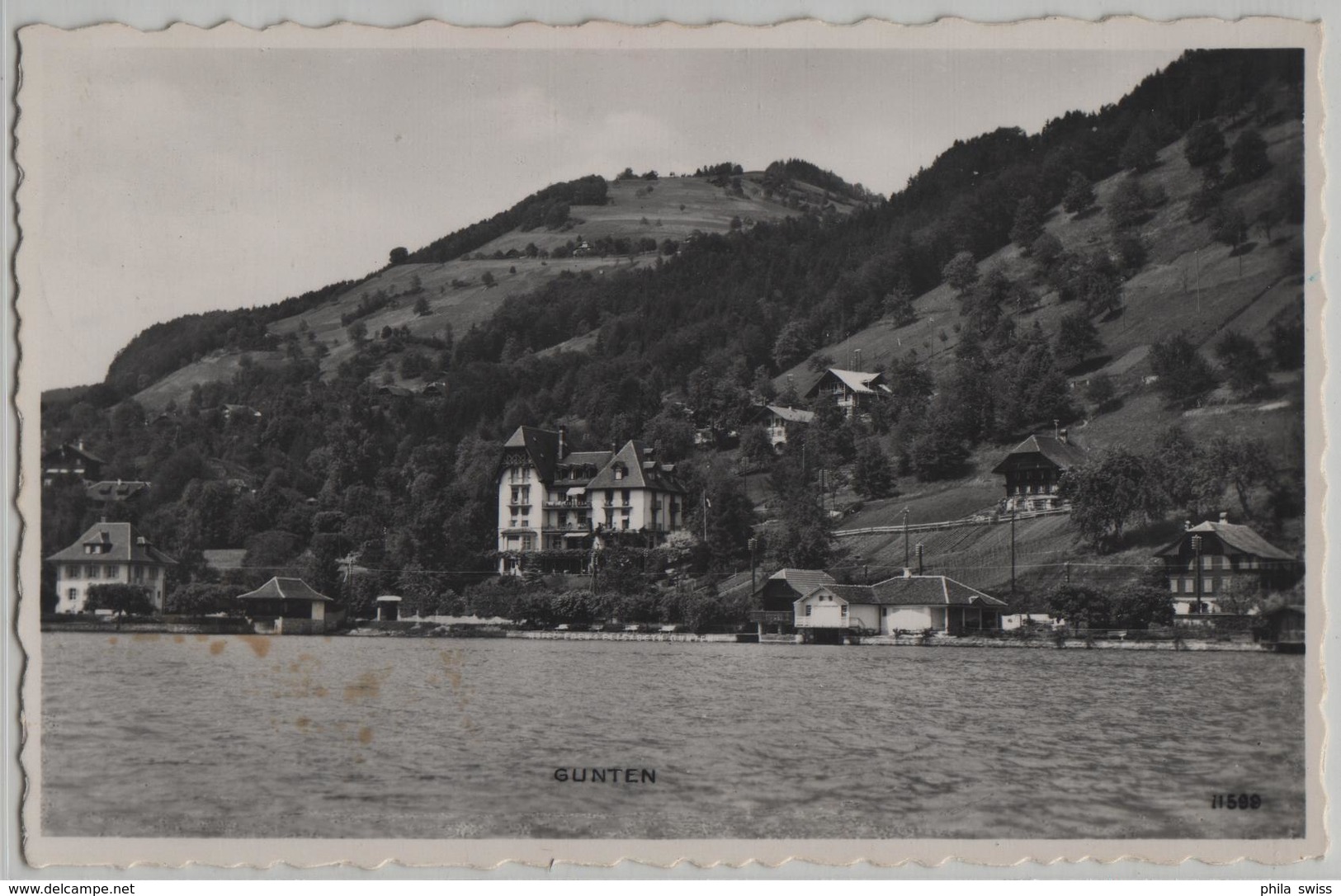 Gunten - Generalansicht Vom See Aus - Photo: Perrochet No. 11599 - Autres & Non Classés