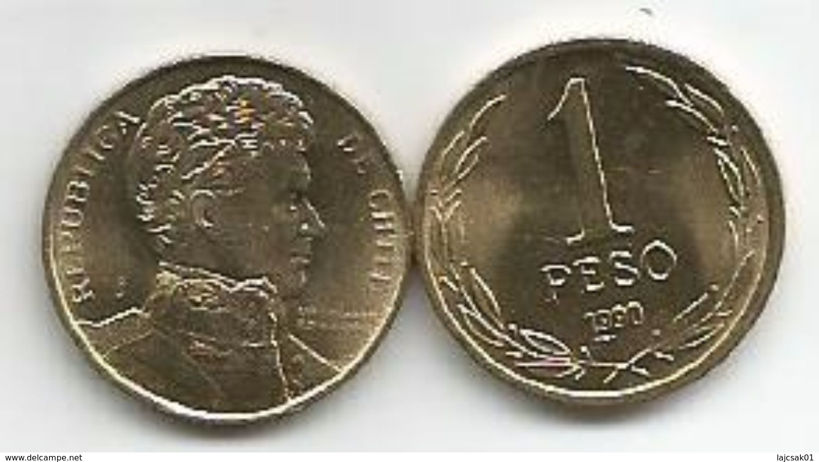 Chile 1 Peso 1990. UNC KM#216.2 - Chili