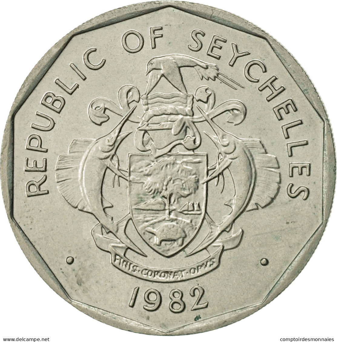 Monnaie, Seychelles, 5 Rupees, 1982, British Royal Mint, SUP, Copper-nickel - Seychellen