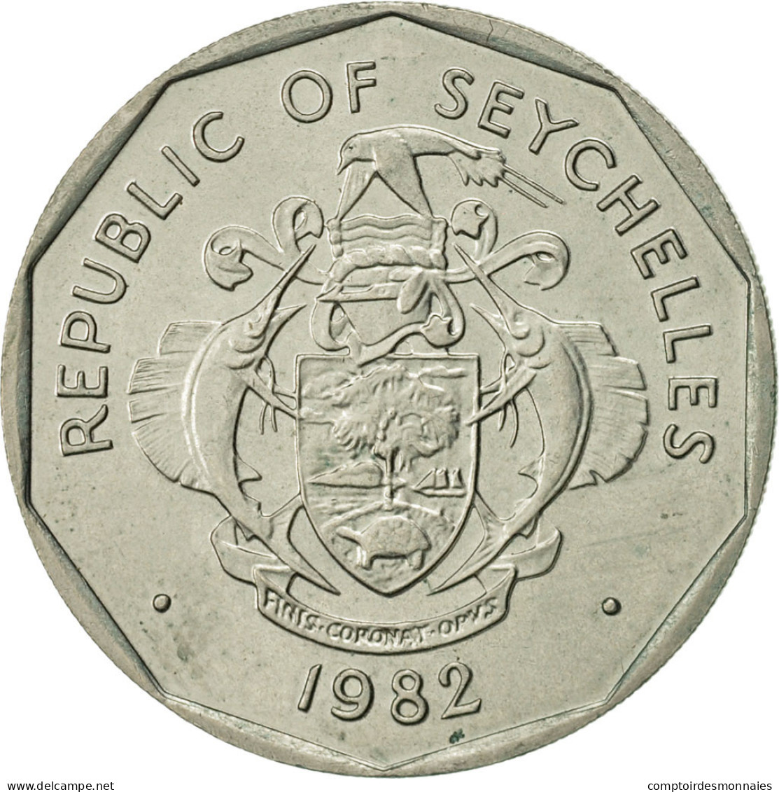 Monnaie, Seychelles, 5 Rupees, 1982, British Royal Mint, SUP, Copper-nickel - Seychelles