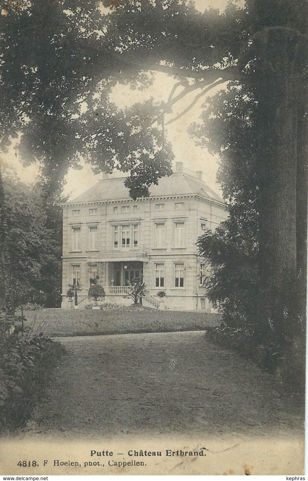 PUTTE : Chateau Ertbrand Cachet De La Poste 1913 - Kapellen