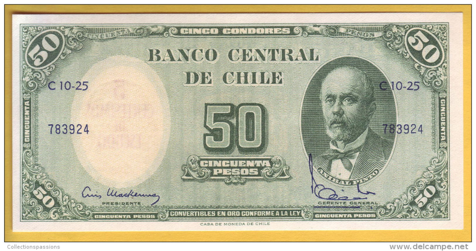 CHILI - Billet De 50 Pesos. 1960-61. Pick: 126. NEUF - Chile