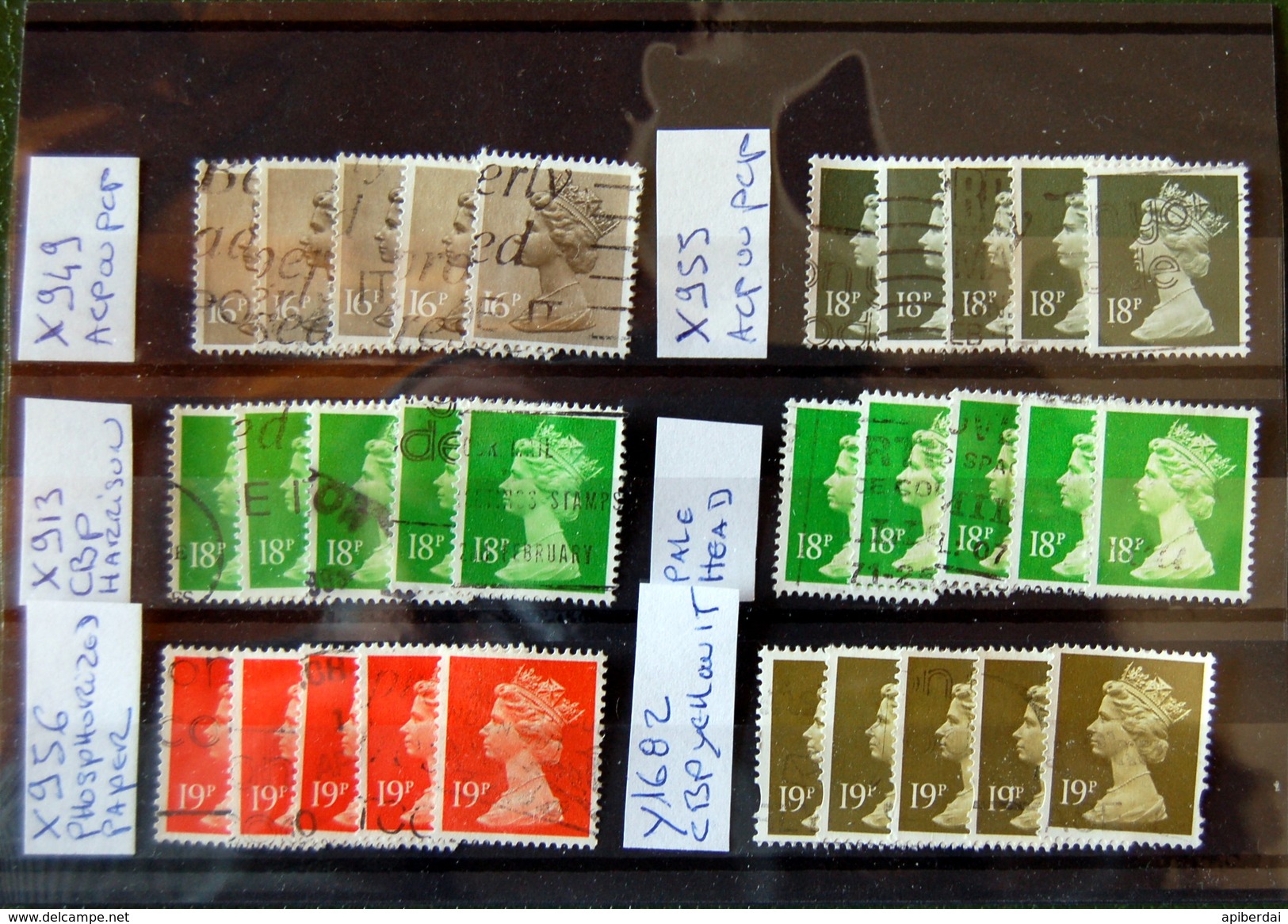 Great Britain - Machin 16P To 19P  X 5  - 30 Stamps Used - Machins