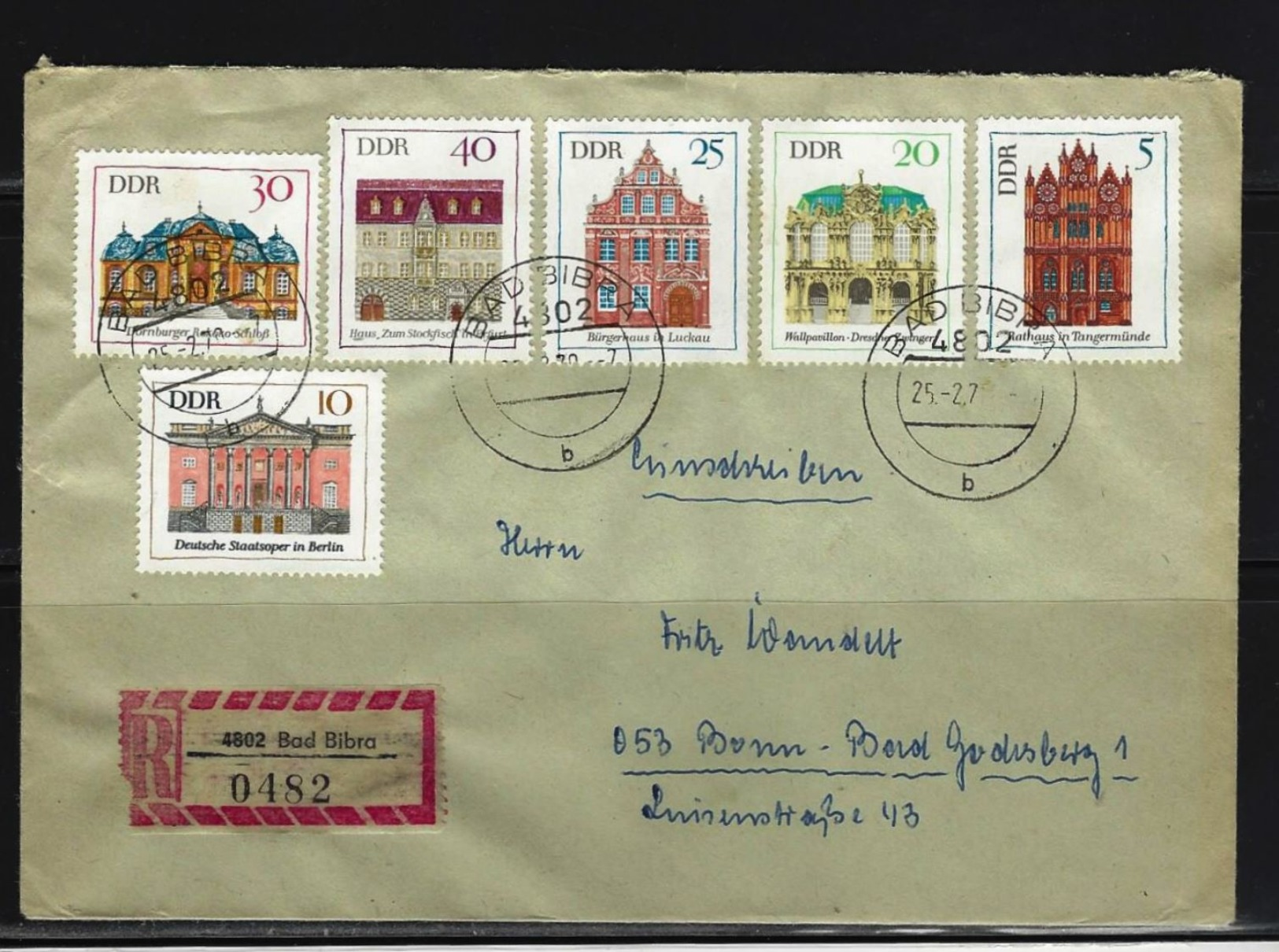 DDR - RECO-Beleg Mi-Nr. 1434 - 1439 Bedeutende Bauwerke - Other & Unclassified