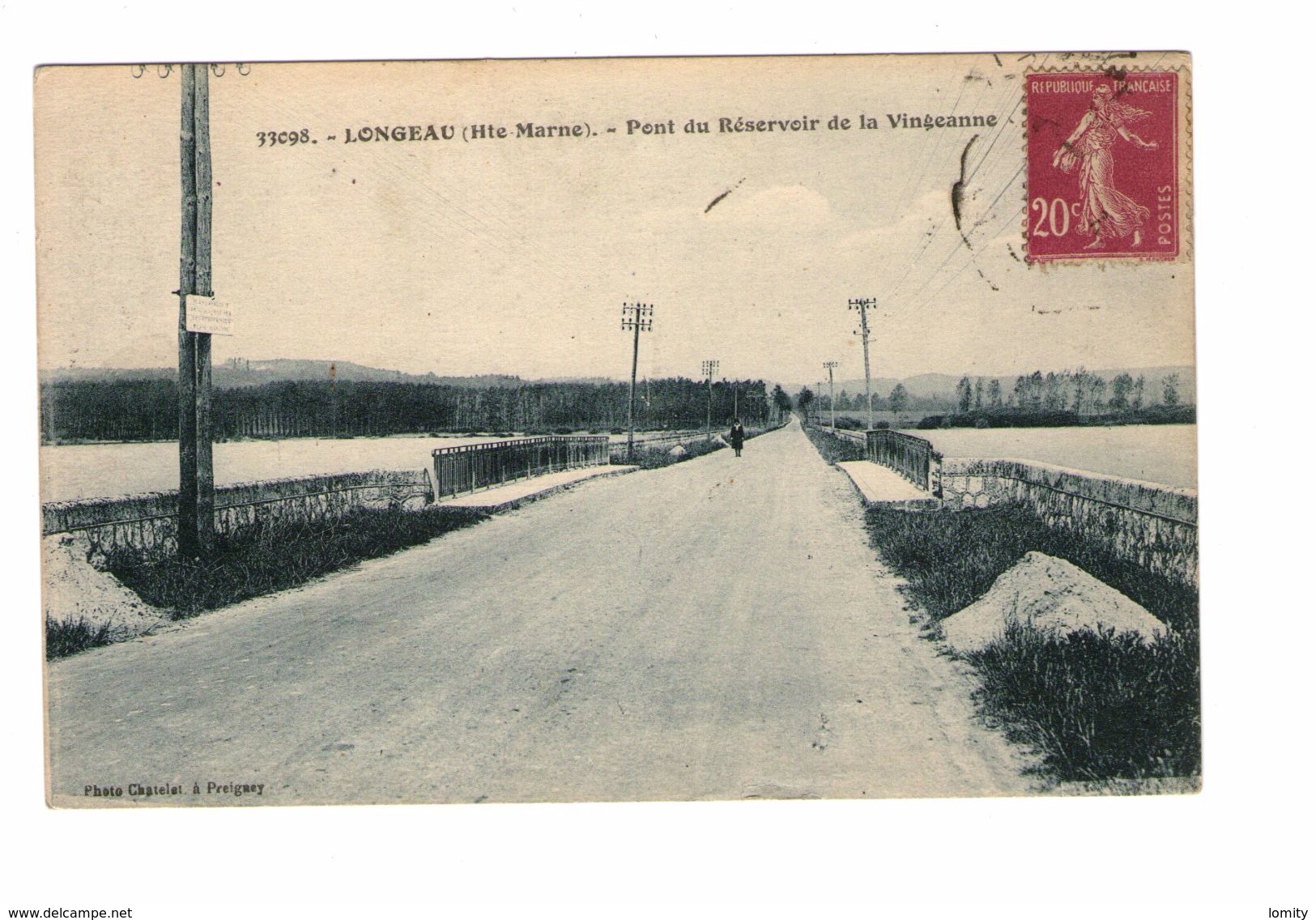 52 Longeau Pont Du Réservoir De La Vingeanne Cpa Edit Chatelet Cachet 1932 - Le Vallinot Longeau Percey