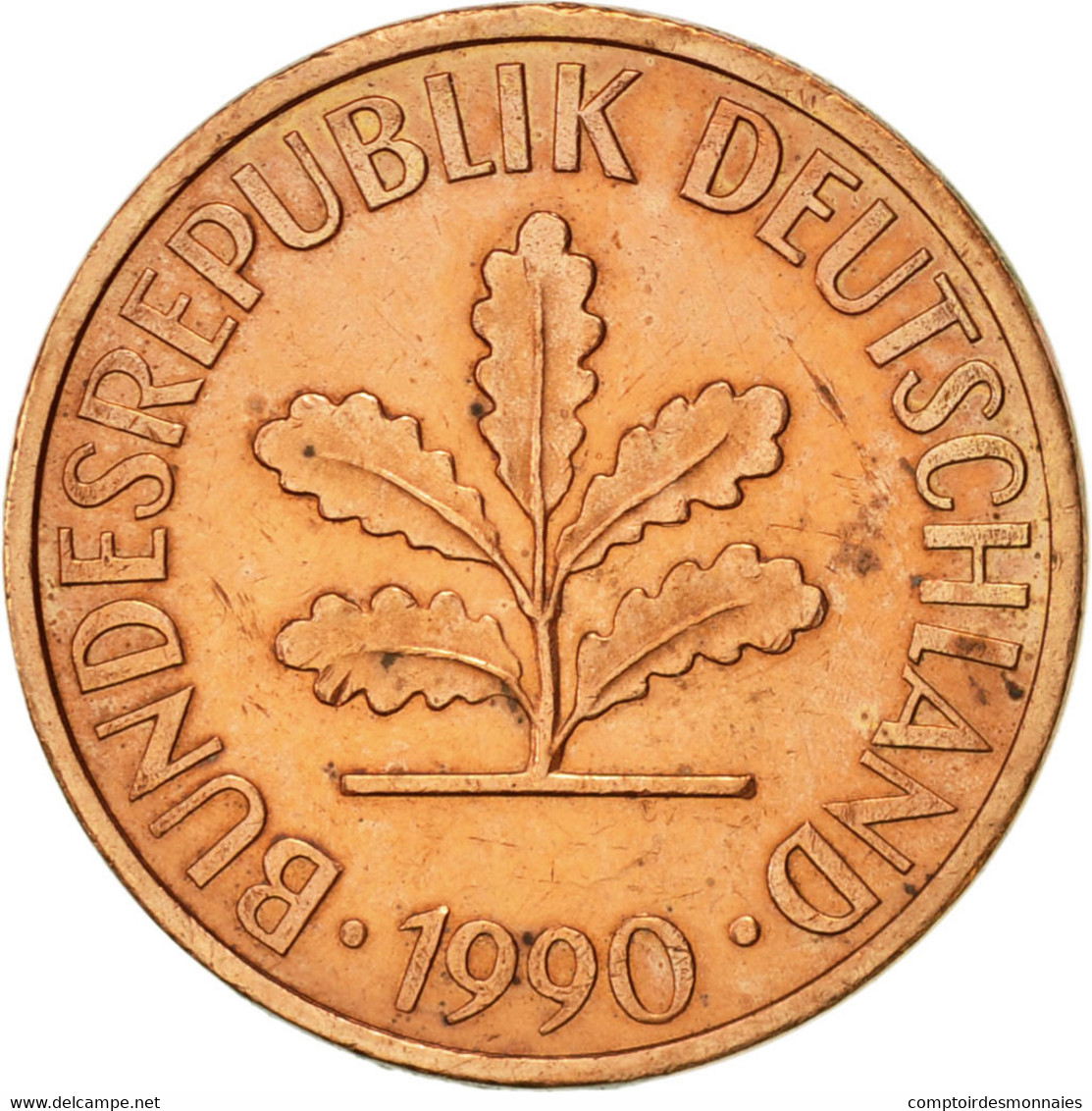 Monnaie, République Fédérale Allemande, 2 Pfennig, 1990, Munich, SUP, Copper - 2 Pfennig