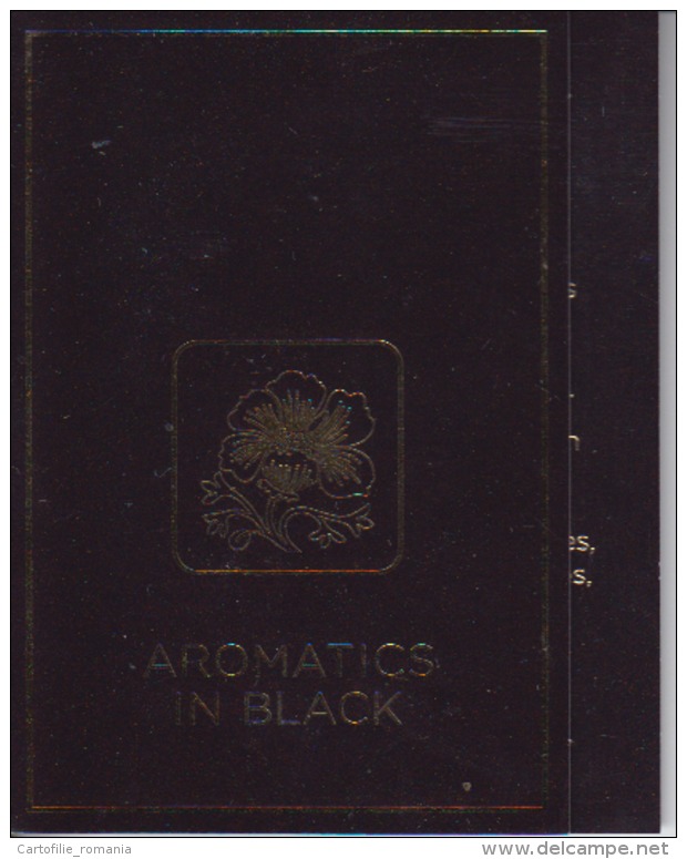 Perfume Card, Perfume Sample Empty Aromatics In Black London Made In Switzerland Size 88/60 Mm - Unclassified