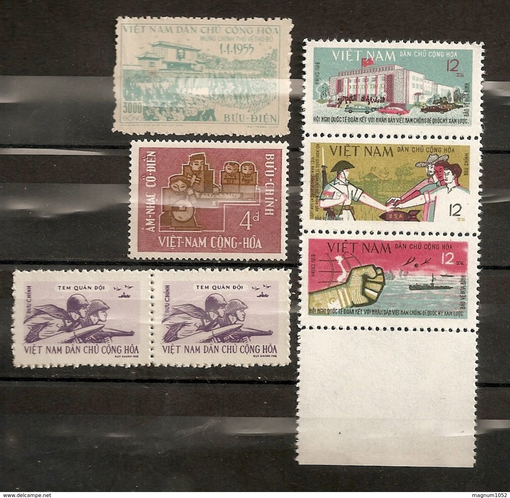 TIMBRES LOT  VIET NAM  **   - 1 DUO + 1 TRYPTIQUE + 2 UNITAIRES - Vietnam