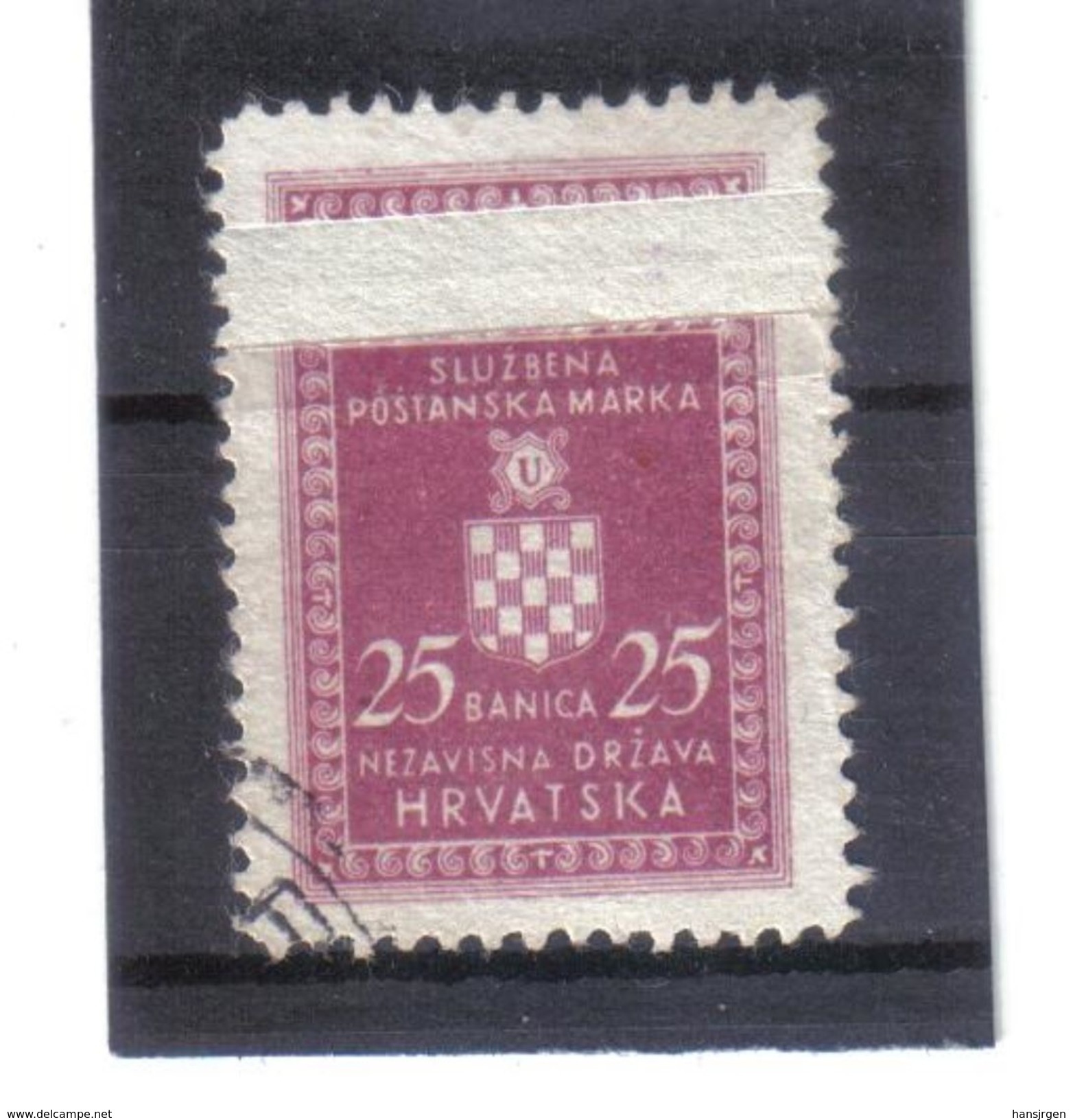 GUT1185  KROATIEN (HRVATSKA) 1942 DIENST  MICHL 4 DRUCKFEHLER Used / Gestempelt  Siehe ABBILDUNG - Kroatien