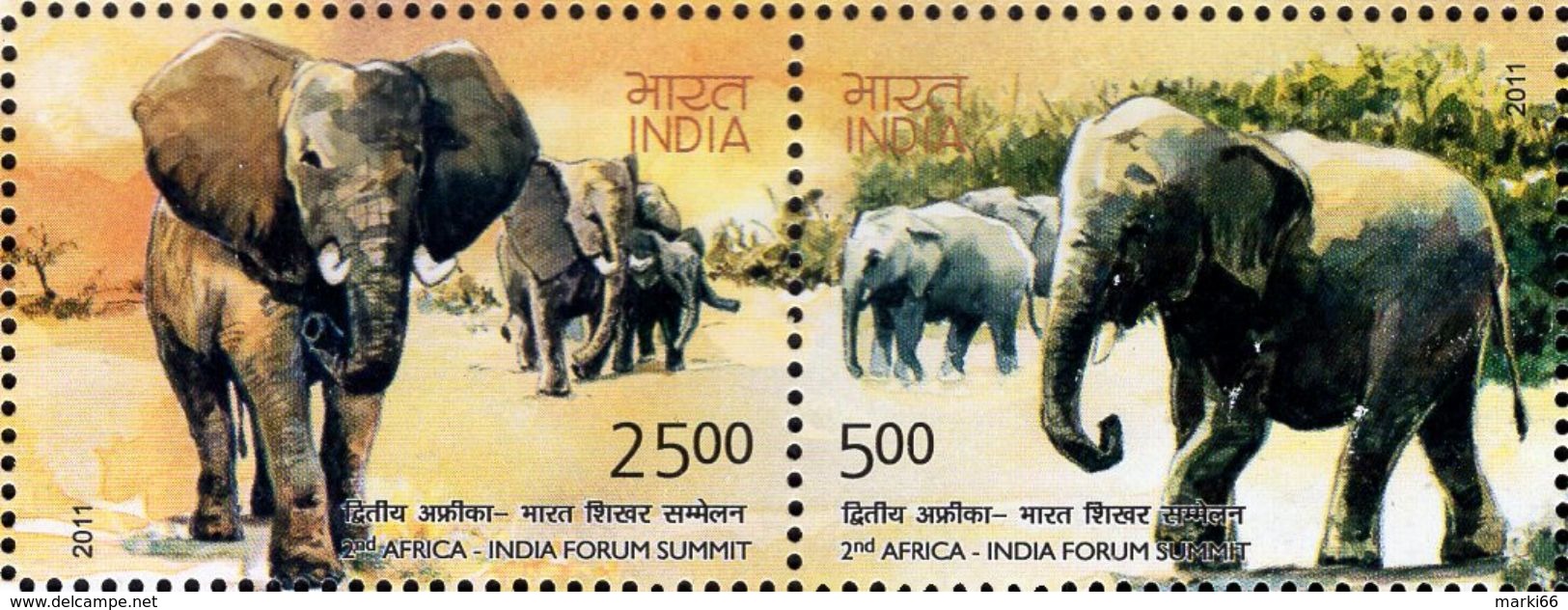 India - 2011 - 2nd Africa - India Forum Summit - Mint Stamp Set - Nuevos