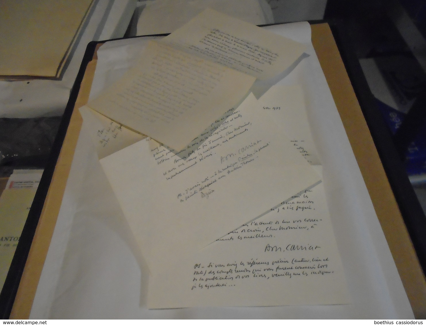 CREUSE : AMEDEE CARRIAT DICTIONNAIRE BIO-BIBLIOGRAPHIQUE DES AUTEURS DU PAYS CREUSOIS + 3 LETTRES MANUSCRITES 8 VOL. - Limousin