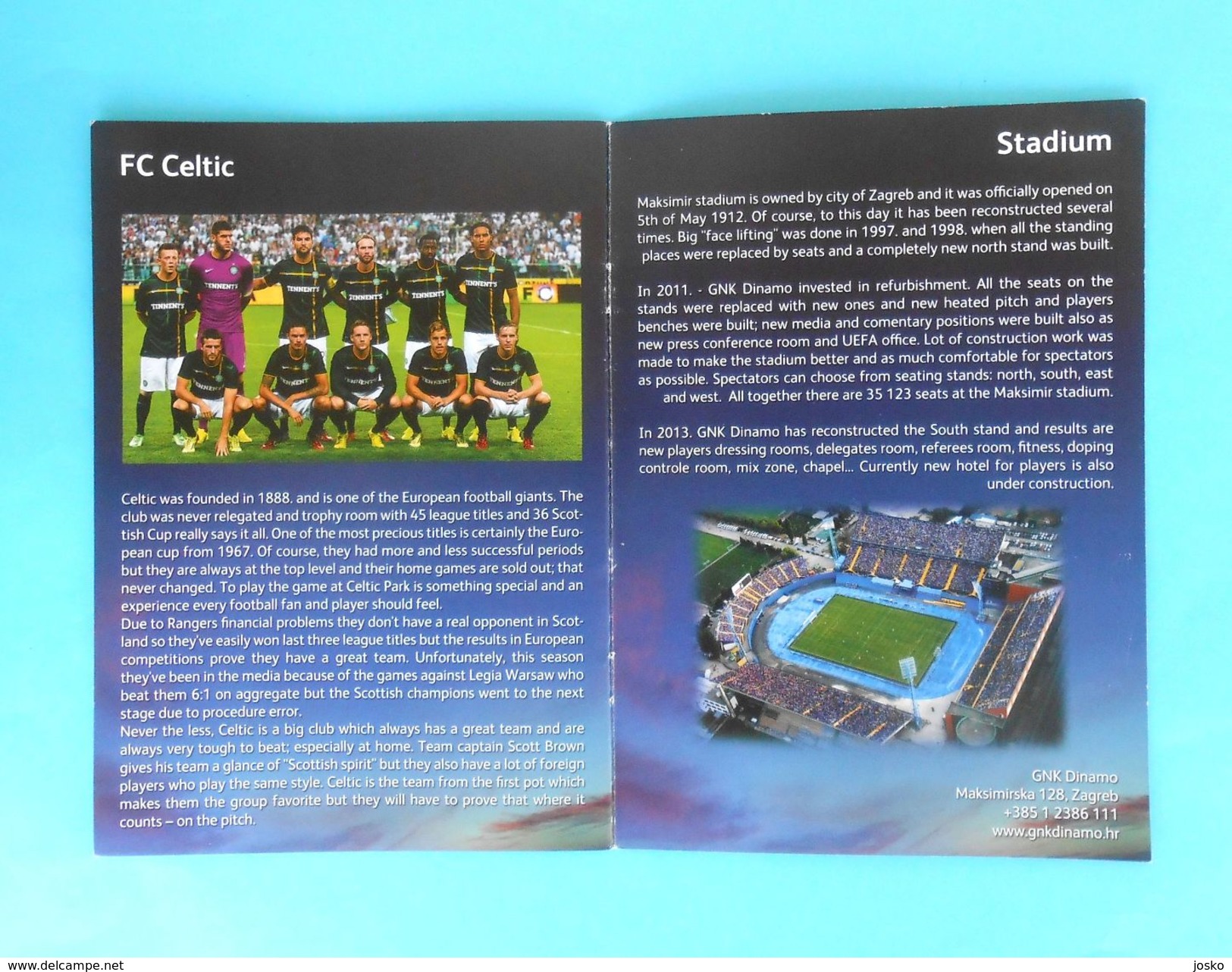 UEFA EUROPA LEAGUE 2014/15. - GROUP D - Diinamo FC Celtic Astra Salzburg programme fussball programm programma programa