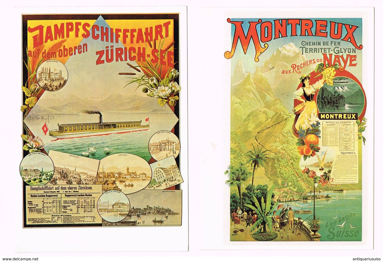 18x Cartes Postales -Plakatsammlung - Affiche - Suisse - Schweiz - Vevey - Montreux - Flugtag - ... - Mon