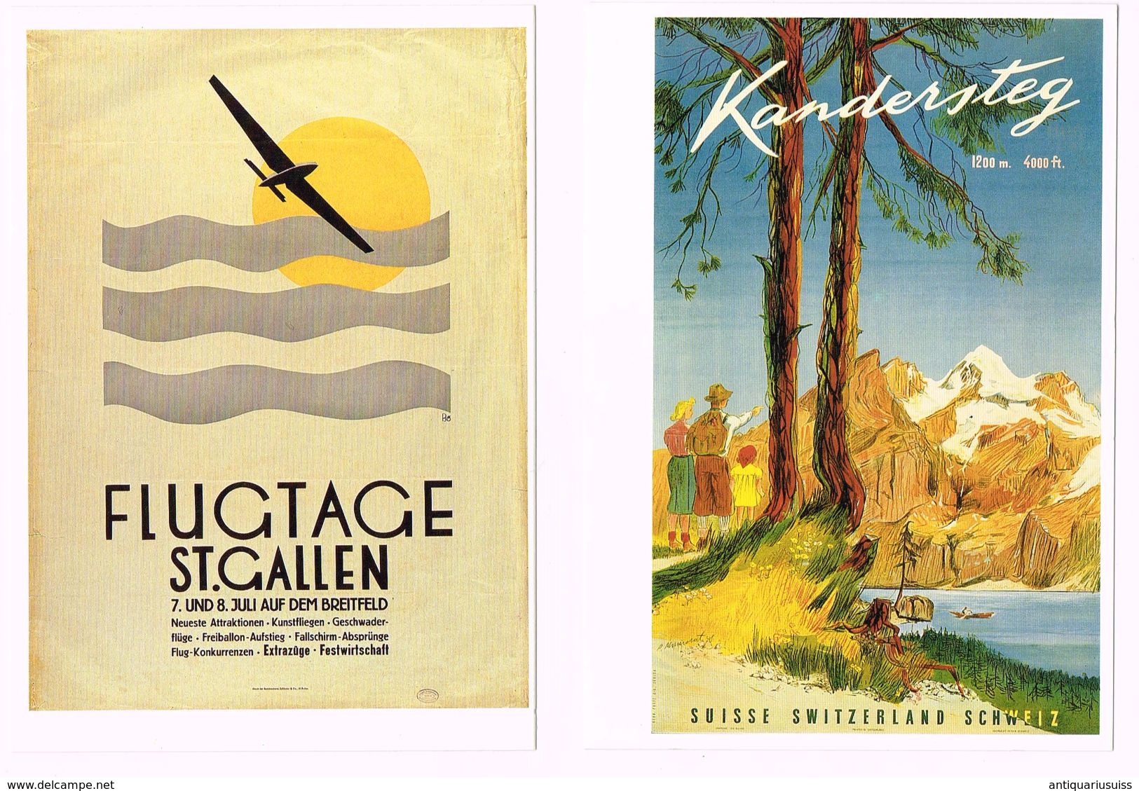 18x Cartes Postales -Plakatsammlung - Affiche - Suisse - Schweiz - Vevey - Montreux - Flugtag - ...