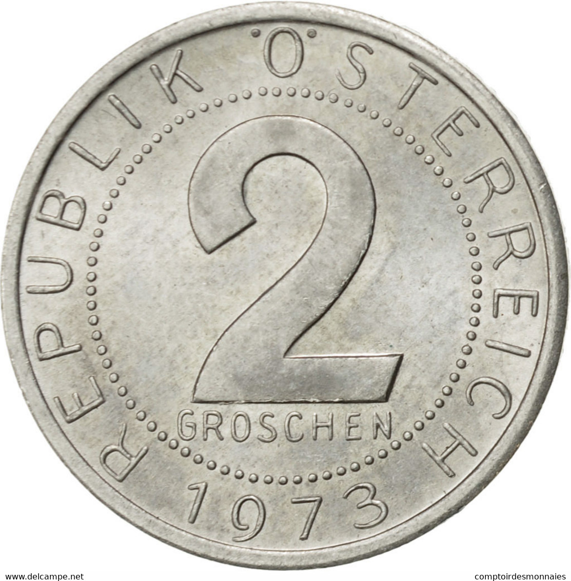 Monnaie, Autriche, 2 Groschen, 1973, SUP, Aluminium, KM:2876 - Autriche