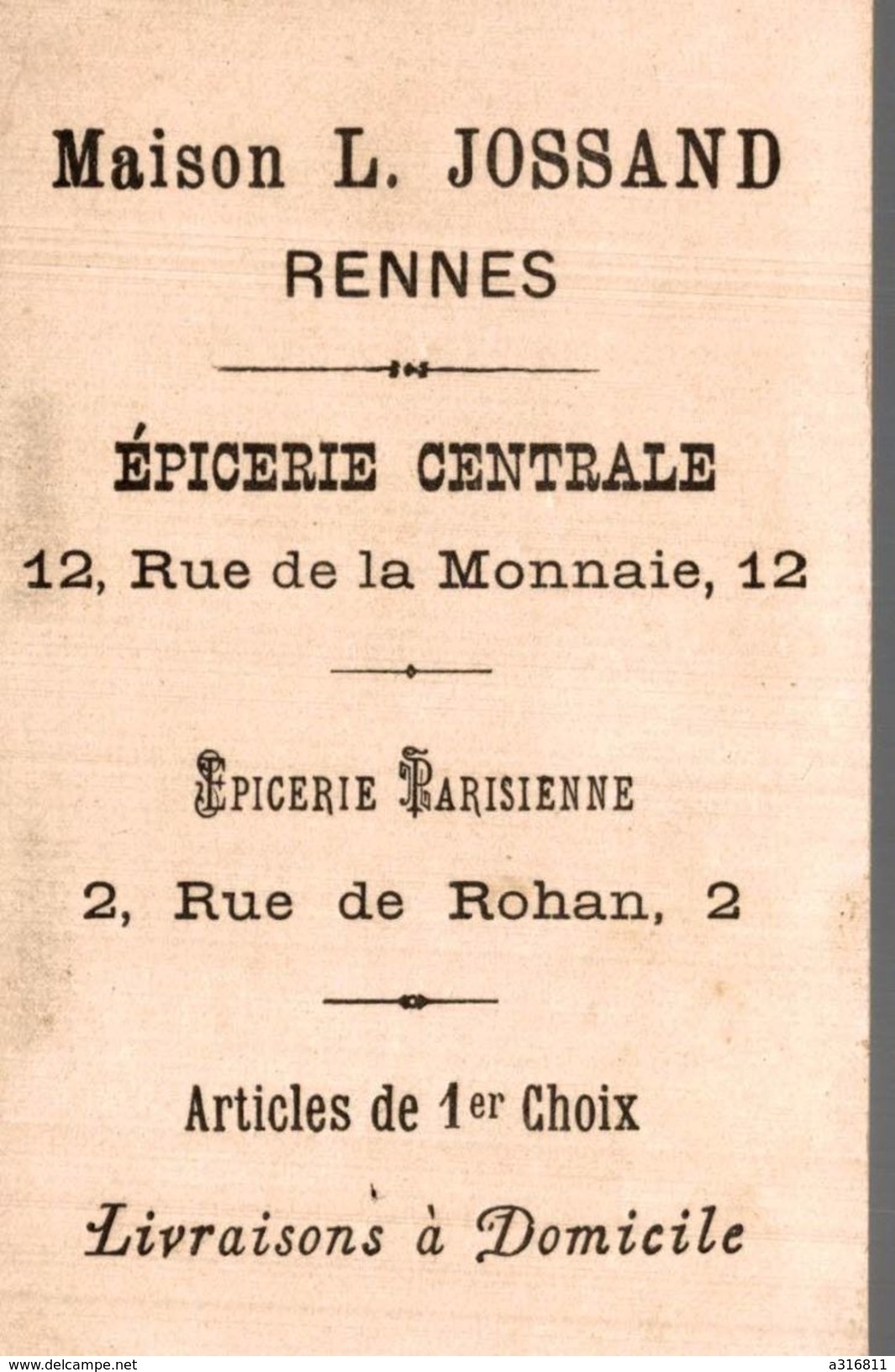 MAISON L JOSSAND RENNES EPICERIE CENTRALE  LE SABRE - Au Bon Marché