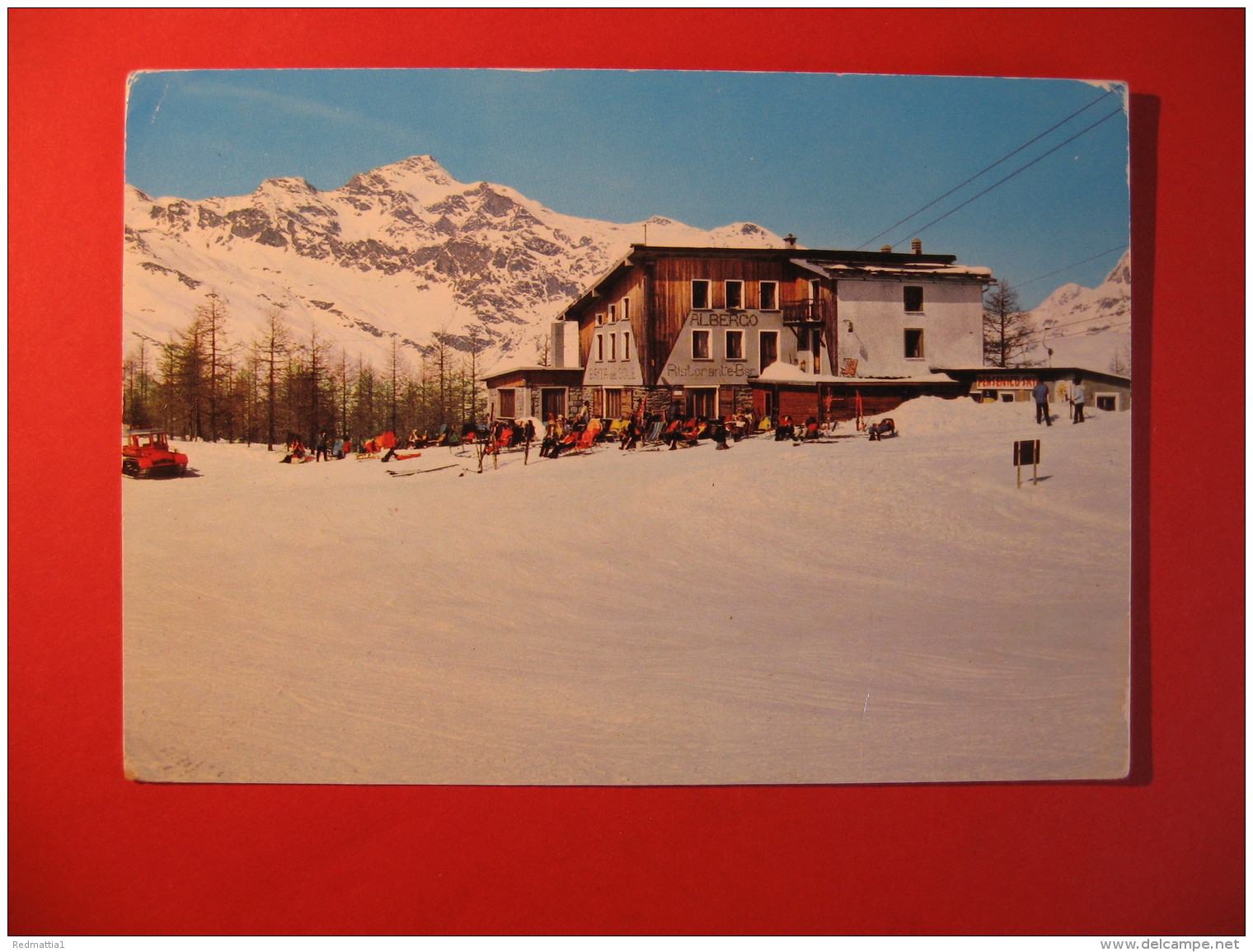 CARTOLINA CAMPODOLCINO MOTTA ALBERGO BELVEDERE    ANIMATA  C- 562 - Sondrio