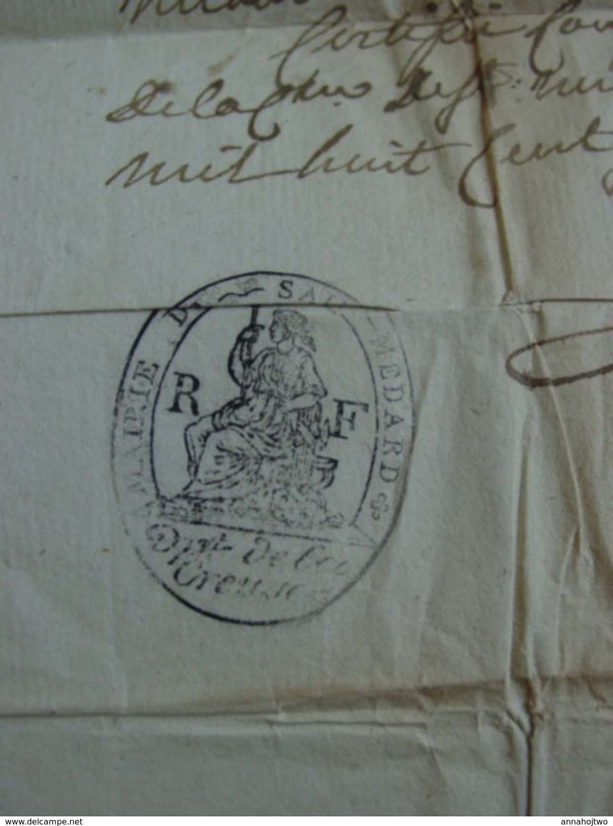 CREUSE / Acte Naissance & Baptême De St Médard /Arrond.Aubusson-cachet Mairie & Filigrane- Empire ,1806- - Manuscrits