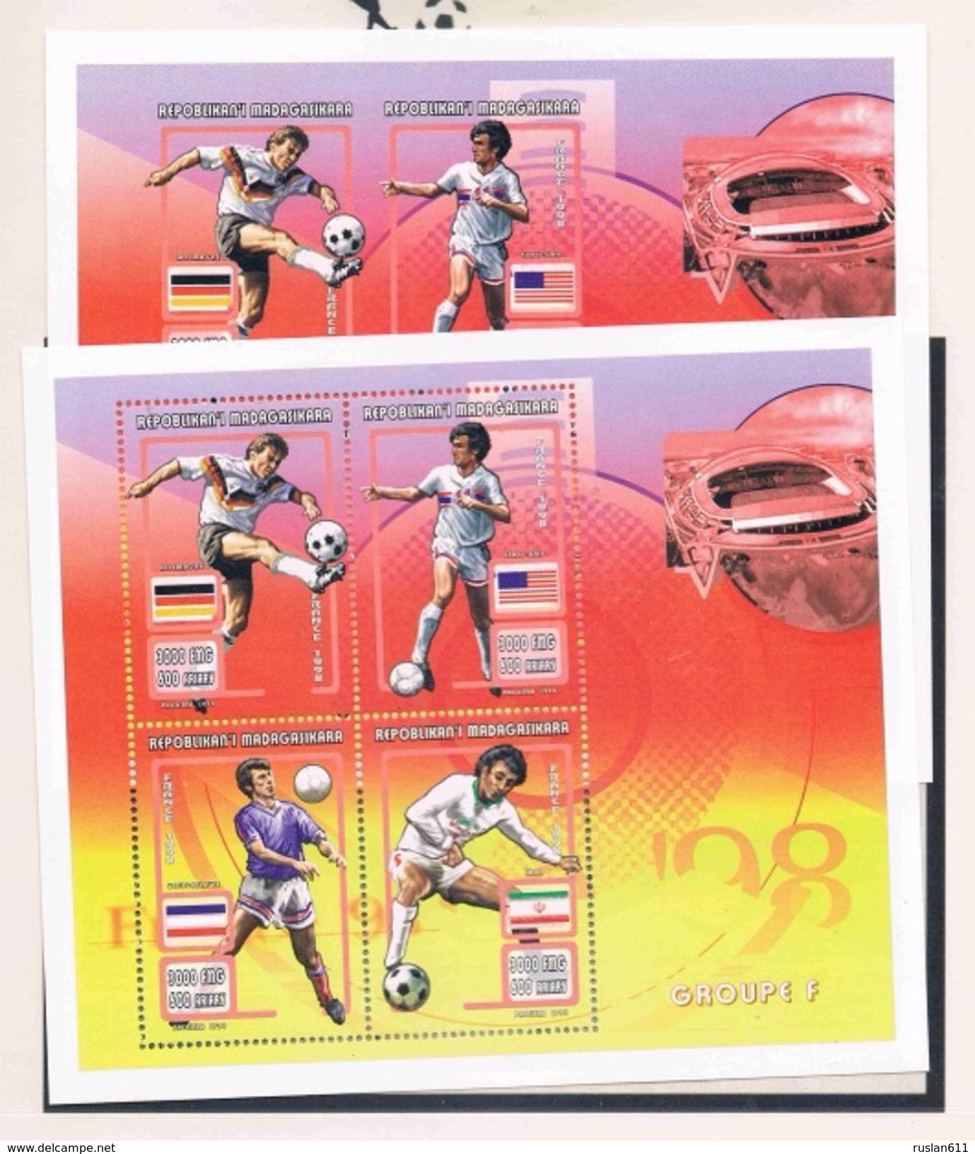 Soccer Football Madagascar Malagasy KB 1955/1986  8A + 8B 1998 World Cup France MNH ** 8 scans