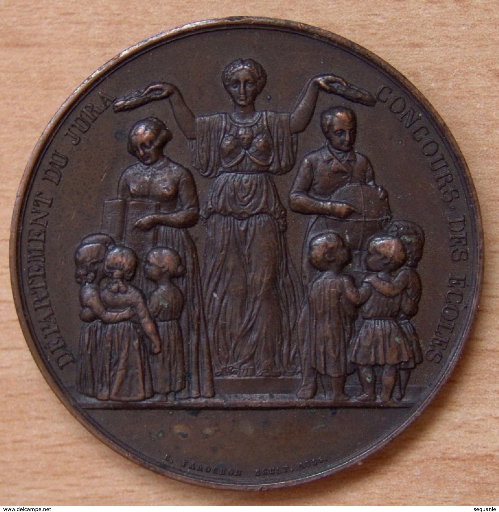 Médaille Ecole Communale D'Orgelet (Jura) 1 Er Prix B J 1876 - Professionnels / De Société